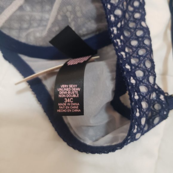NWT Victoria's Secret Dream Angels Unlined Demi 34C - Navy - Picture 6 of 6